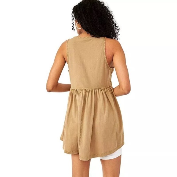 Free People Brooke hi lo tunic Tank Rose Pink - Picture 6 of 7